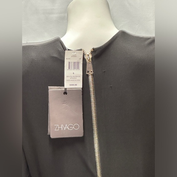 Zhivago Padded Shoulder Gold Accented Dress - Picture 8 of 15